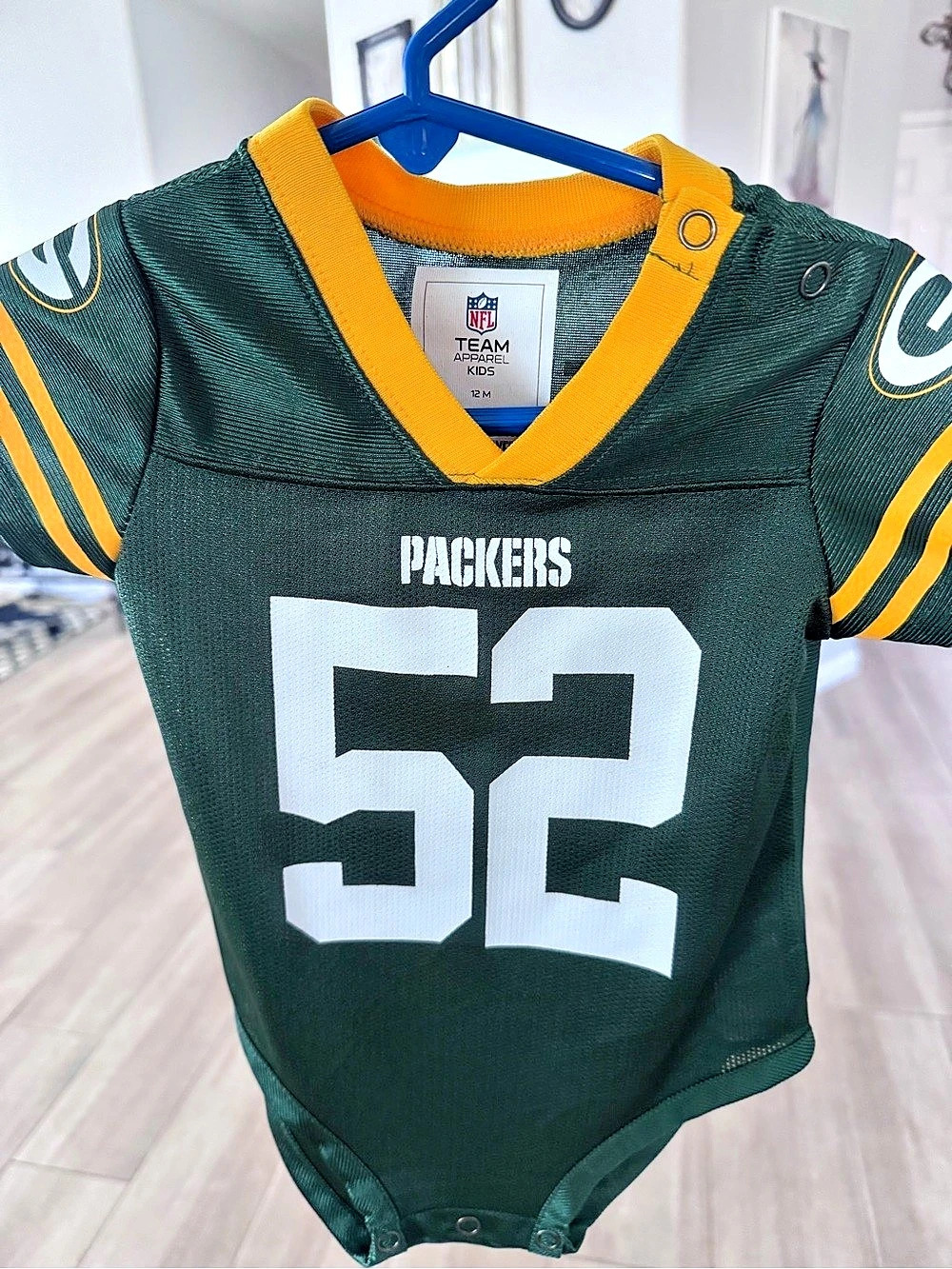 NFL Team Apparel Green Bay Packers Clay Matthews #52 Infant Jersey Bodysuit 12M